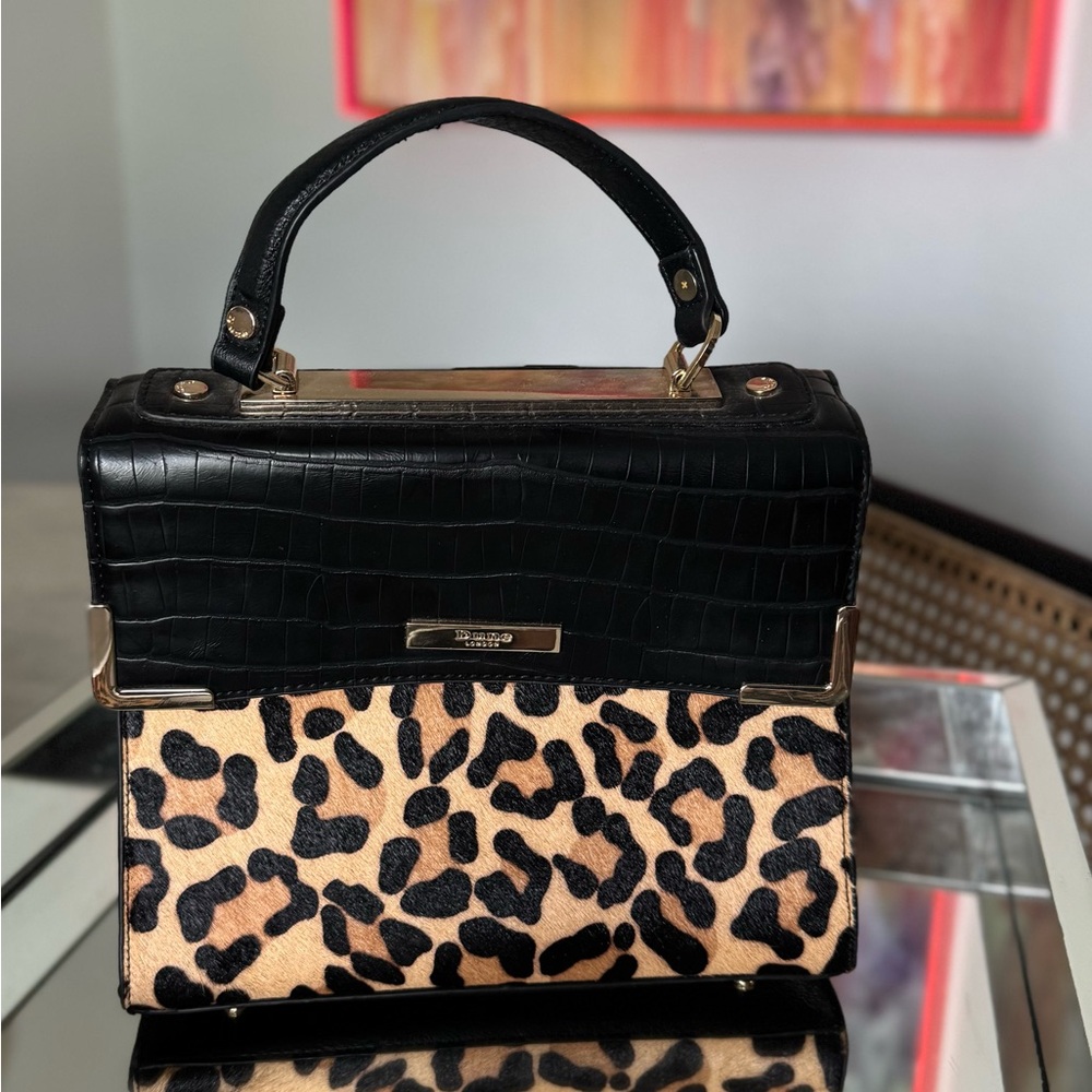 Never worn Dune London Black and Tan Satchel with Structured Design